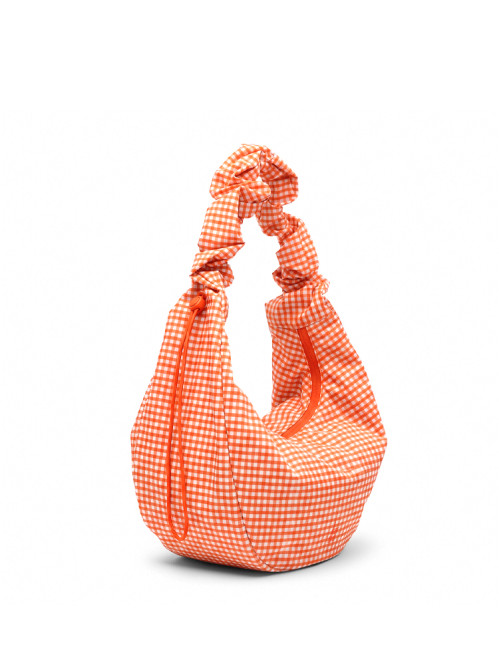 Moon bag ruffle vichy hot coral 