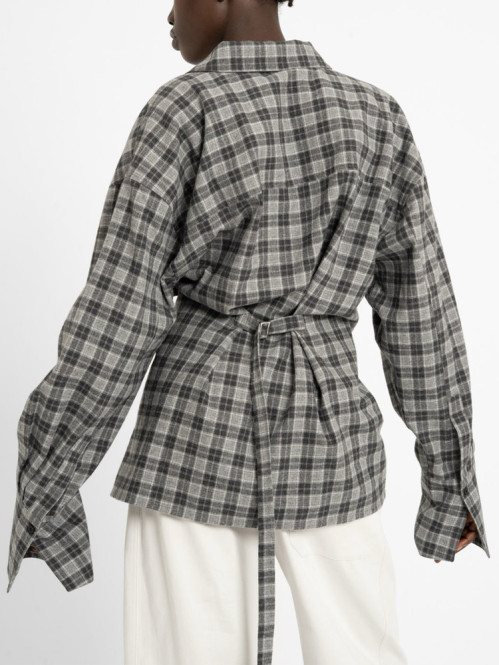 Cleah shirt grey checked 