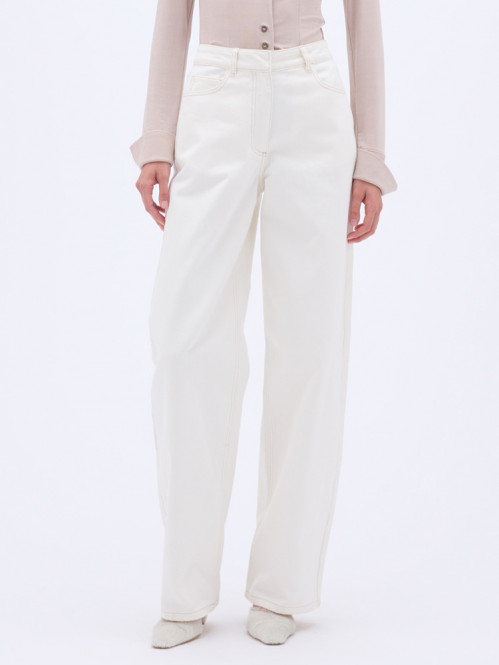 Cocoon denim pants ecru 