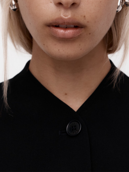 SS collarless blazer black 