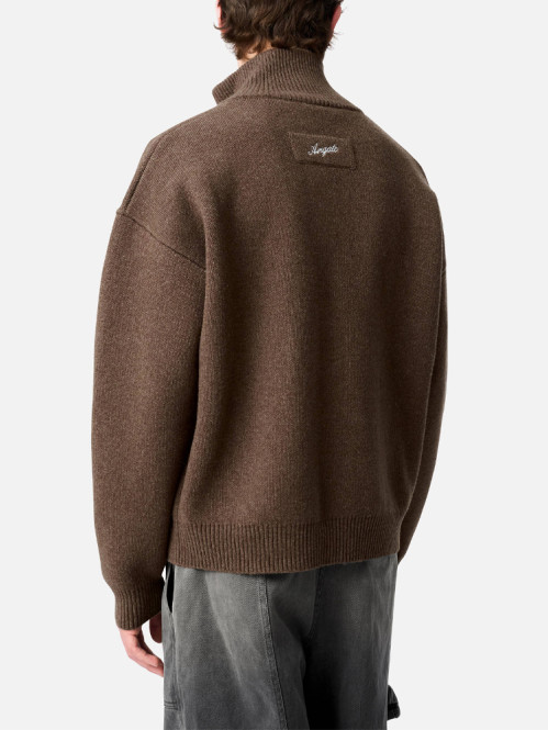 Core zip-up sweater dk brown 