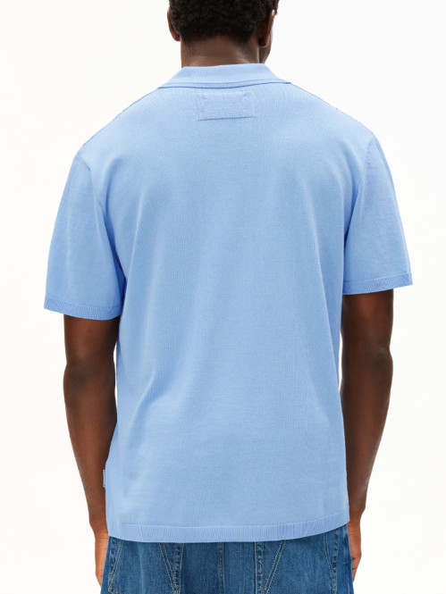 Cotton knit poloshirt wedgwood 