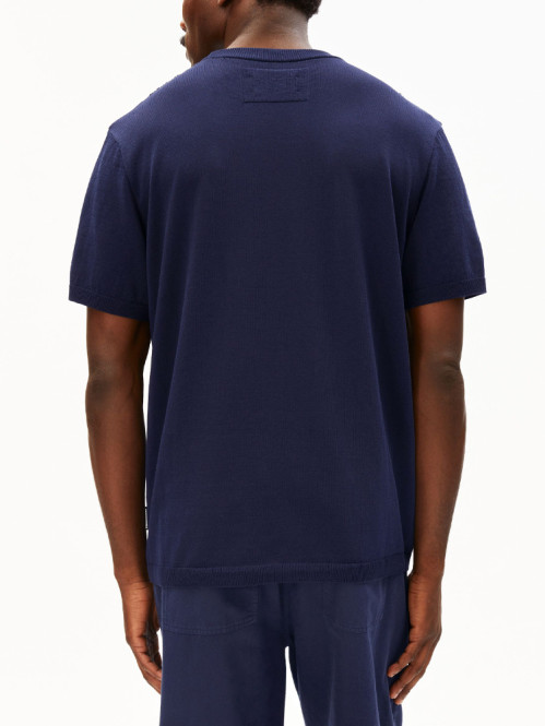 Cotton knit t-shirt tinted navy 