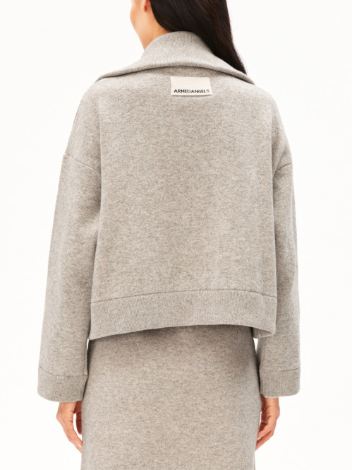 Cotton wool knit jacket dk honey mel 