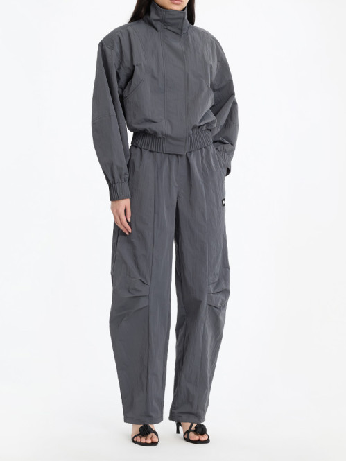 Crispy track jacket grey pinstripe 
