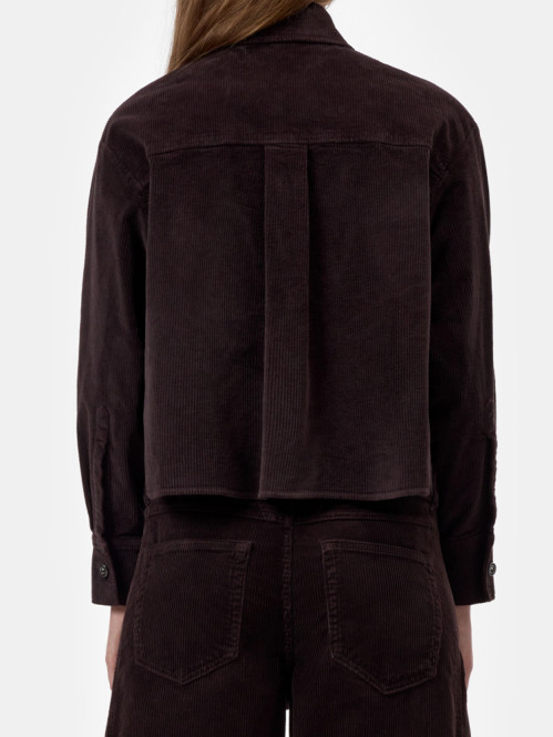 Cropped oversized shirt cndr brown 