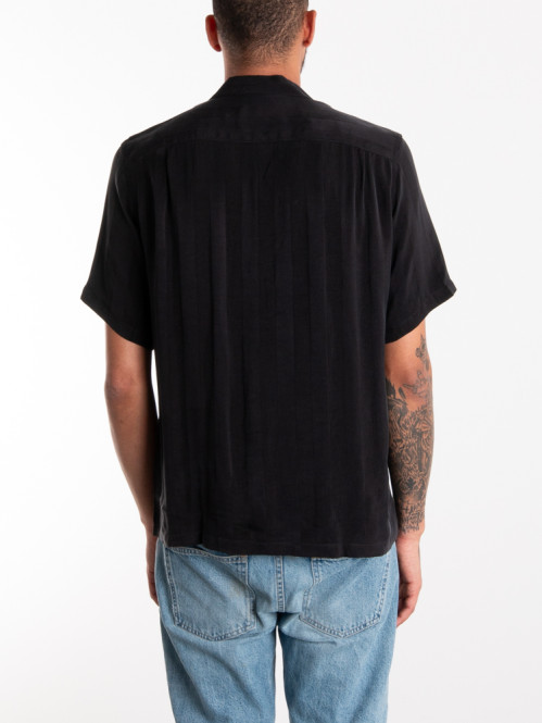 Cupro stripe shirt black 