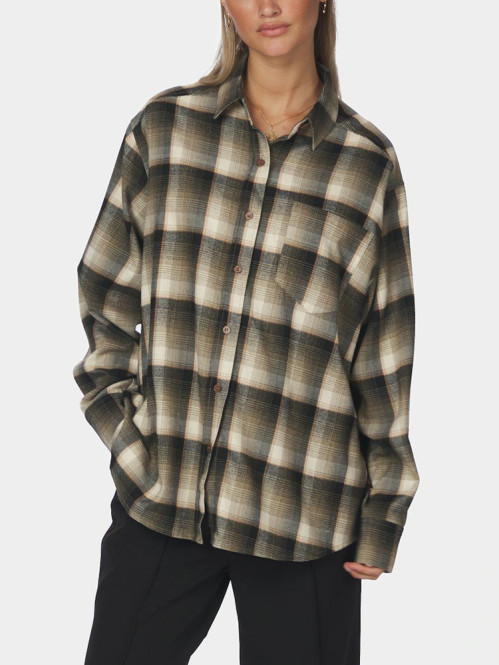 Dalma flannel check shirt army 