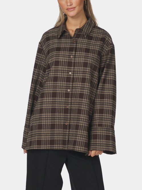 Dita flannel check shirt brown 