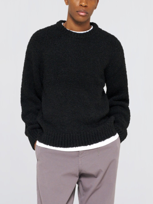 Dun textured sweater black wash 