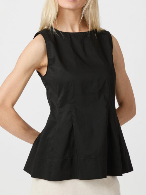 Esteves poplin top black L