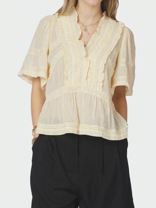 Evienne s voile top butter yellow 
