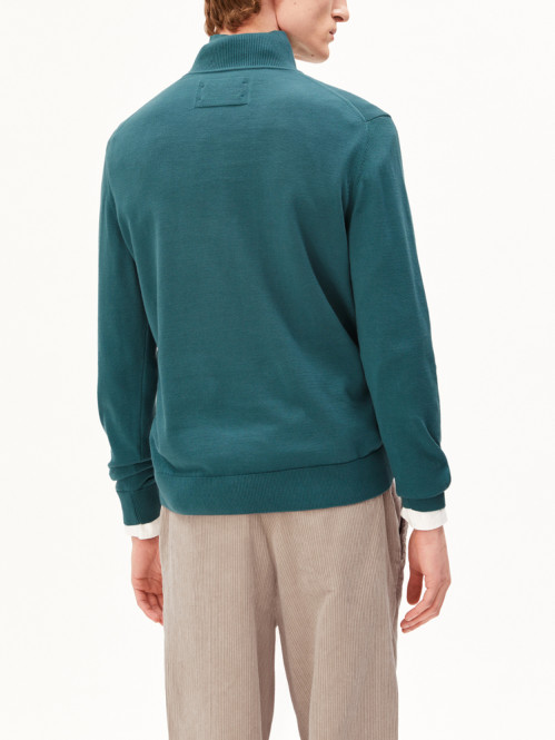 Faabes zip knit sweater petrol 