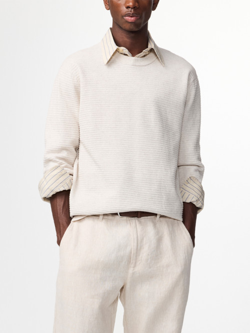 Fabian crew pullover ivory 