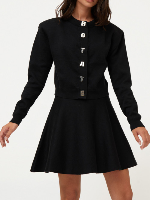 Firm knit cardigan black 