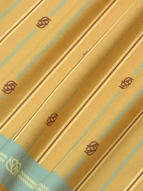 Foulard rayure monogram mustard 