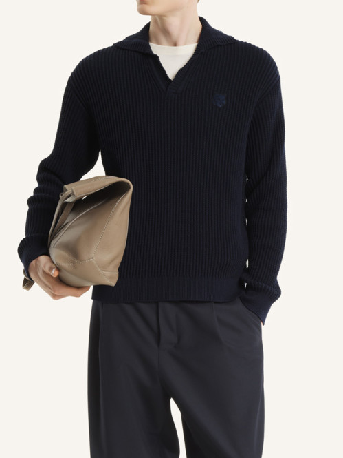 Fox head ripped polo jumper navy 