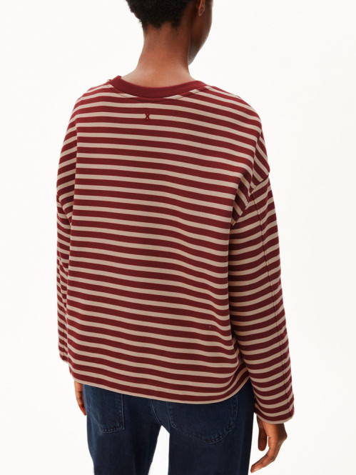 Frankaa maarlen stripe sweat velvet red 
