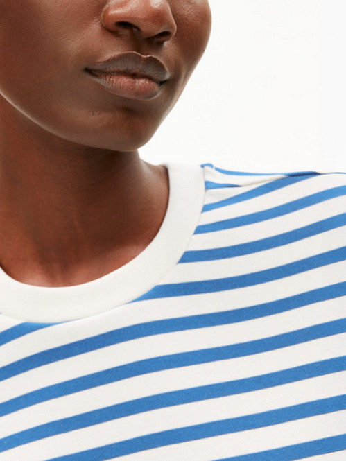 Frankaa maarlen stripe sweatshirt unddyed dk morning 