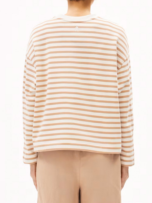 Frankaa stripe sweatshirt undyed beige 