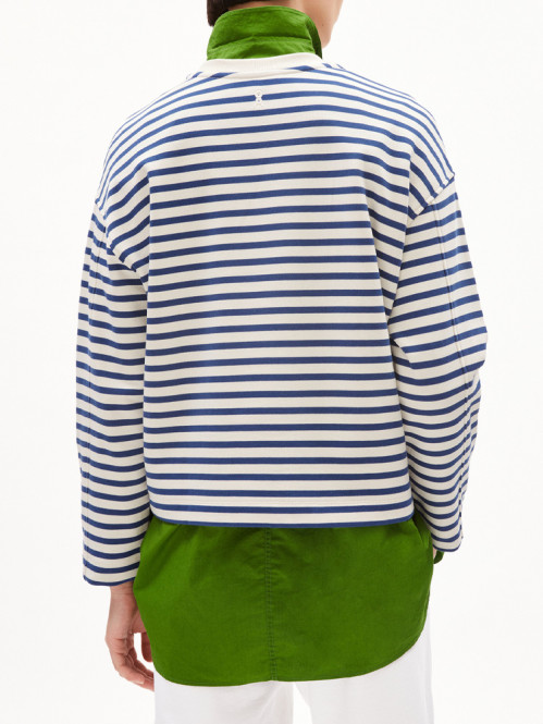 Frankaa stripe sweatshirt undyed lapsis blue 