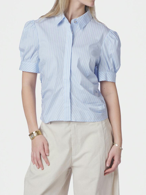 Frannie soft stripe shirt light blue 