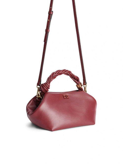 Ganni bou bag small burgundy OS