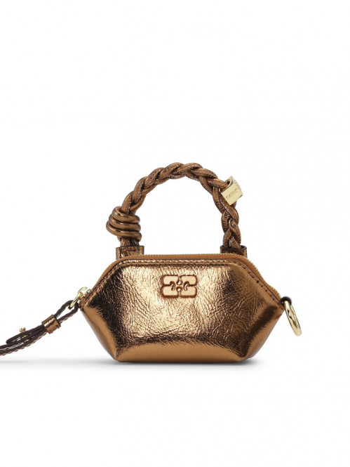 Ganni bou bag nano metallic bronze 