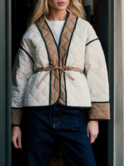 Gerdi solid quilt jacket creme 