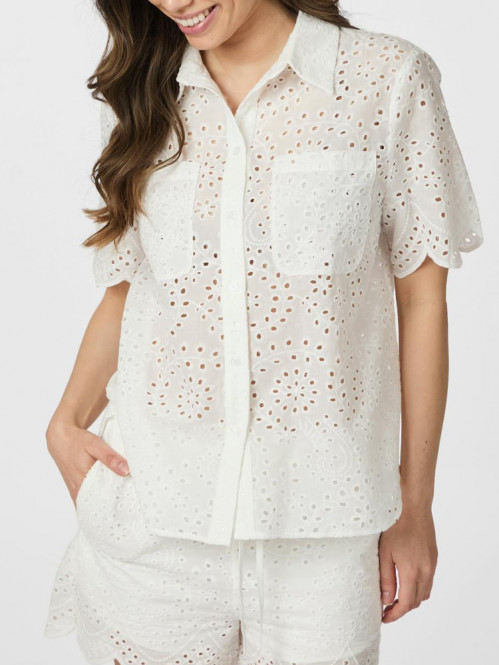 Gessie embroidery shirt white 