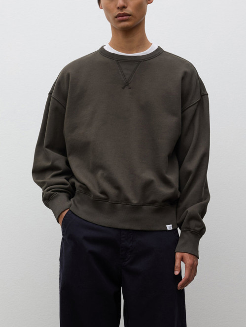 Gilja brushed diagonal cotton fleece beech green 