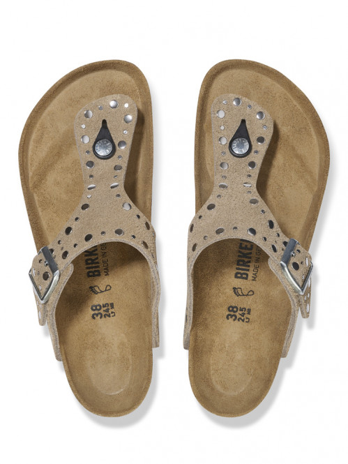 Gizeh rivet border sandals taupe 