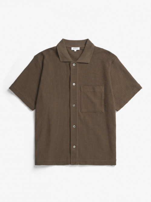 Gustav crochet shirt chestnut 