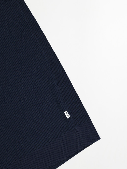 Hansie ss zip polo navy mel 