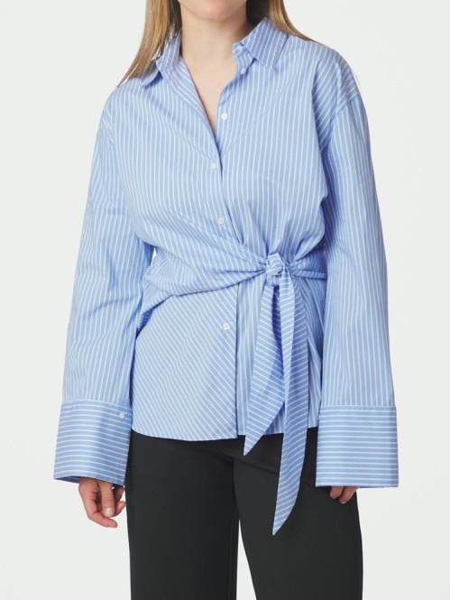 Helisa stripe shirt lt blue M