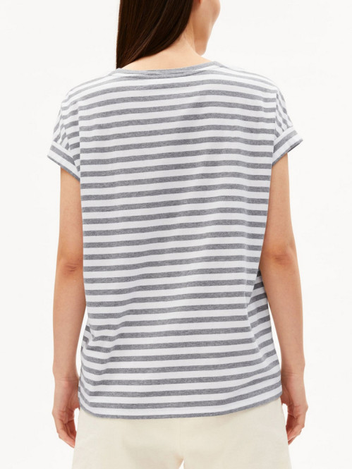 Idaara stripe t-shirt wht silver 