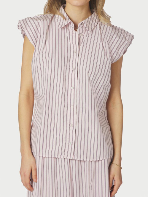 Isella double stripe blouse rose 