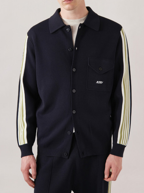 Jacket knitted men blue 