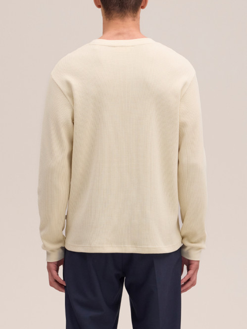 Jett waffle longsleeve ivory 