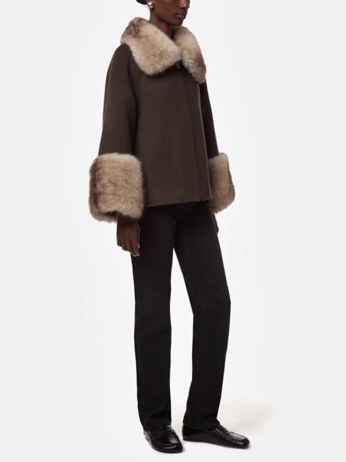 Judie wool coat brown mink 
