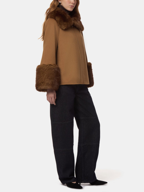Judie wool coat camel mink 