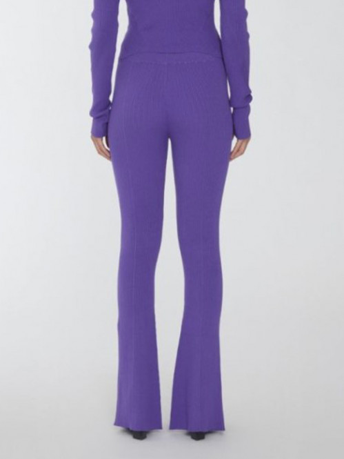 Knit slit pants bright purple 