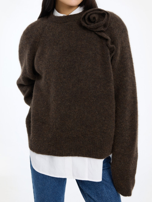 Knit flower jumper mole 