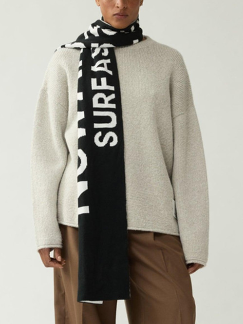 Knitted stamp crewneck pullover grey mel 
