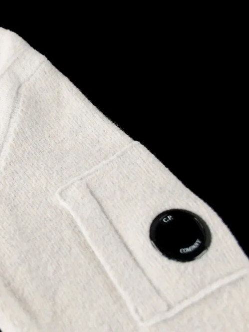 Knitwear crew neck fleece white melange 