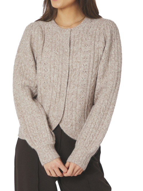 Koteas cable knit cardigan beige melange 