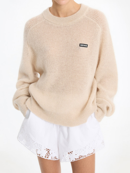 Light knit logo sweater moonbeam 