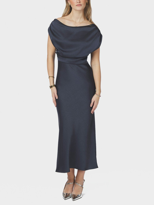 Lilith heavy sateen dress midnight blue S