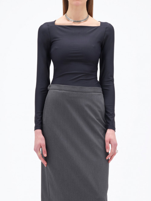 Long sleeve jersey top black 