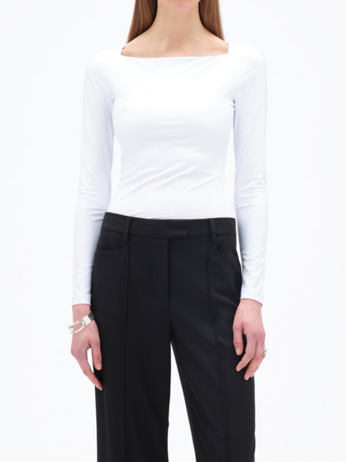 Long sleeve jersey top bright white 